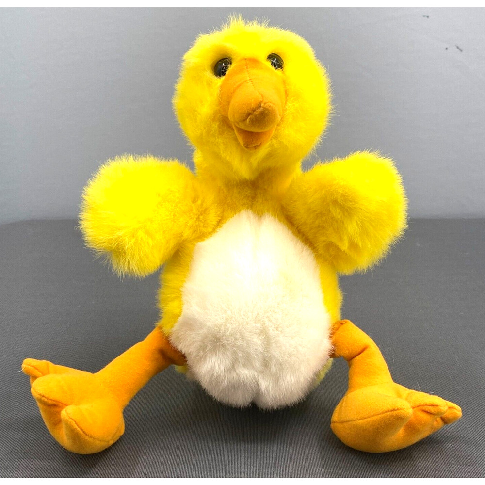 VTG Plush Duck Stuffed Animal 1990 Just Friends Moonbeam Toys Yellow Easter 13"